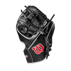 Wilson 10" Infield Baseball Training Glove: WBW100909 -Baseball Promotions Shop WBW100909 2 WILSON A1 IF TRAINER 10 Boys Black White Red