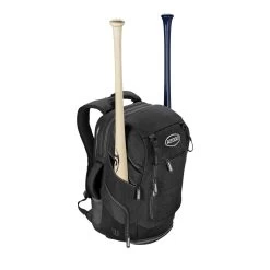 Wilson A2000 Players Backpack Bat Bag: WTA2000 -Baseball Promotions Shop WTA20BPBL 1 Wilson A2000 Backpack Black Silver Front wBats.png.cq5dam.web .1200.1200