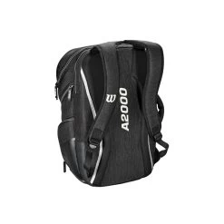 Wilson A2000 Players Backpack Bat Bag: WTA2000 -Baseball Promotions Shop WTA20BPBL 3 Wilson A2000 Backpack Black Silver Back.png.cq5dam.web .1200.1200