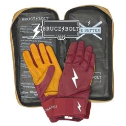 Bruce Bolt PREMIUM PRO Long Cuff Batting Gloves: Maroon -Baseball Promotions Shop premium pro long cuff batting gloves maroon brucebolt 551411