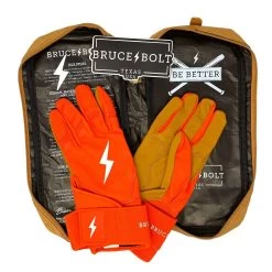 Bruce Bolt PREMIUM PRO Long Cuff Batting Gloves: Orange -Baseball Promotions Shop premium pro long cuff batting gloves orange brucebolt 341009