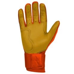 Bruce Bolt PREMIUM PRO Long Cuff Batting Gloves: Orange -Baseball Promotions Shop premium pro long cuff batting gloves orange brucebolt 813600