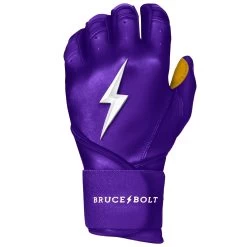 Bruce Bolt PREMIUM PRO Long Cuff Batting Gloves: Purple -Baseball Promotions Shop premium pro long cuff batting gloves purple brucebolt 452803