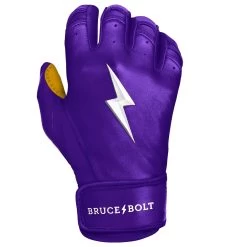 Bruce Bolt PREMIUM PRO Short Cuff Batting Gloves: Purple -Baseball Promotions Shop premium pro short cuff batting gloves purple brucebolt 154823