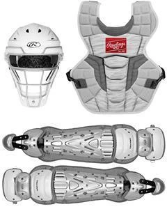 Rawlings Adult White/Silver VELO 2.0 Catcher's Gear Box Set: CSV2A-W/SIL