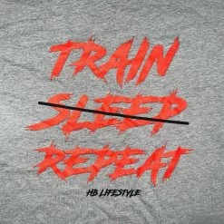 HB Lifestyle Active Wear Men's T-Shirt: Train Sleep Repeat -Baseball Promotions Shop train1